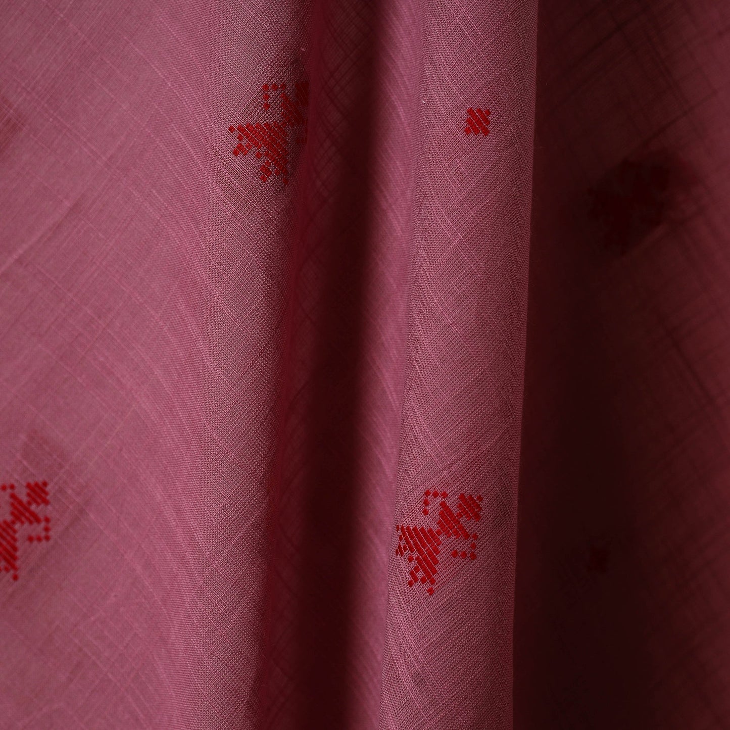 Pink - prewashed cotton jacquard fabric 13 - handcrafted