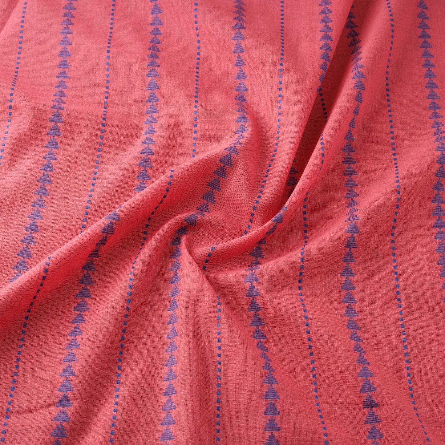 Pink Prewashed Cotton Jacquard Fabric