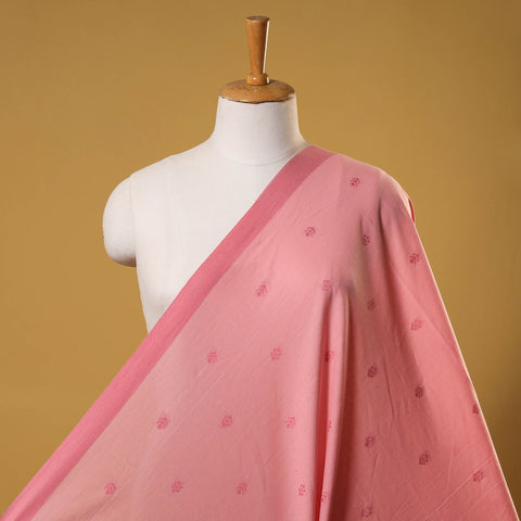 Pink Prewashed Cotton Jacquard Fabric