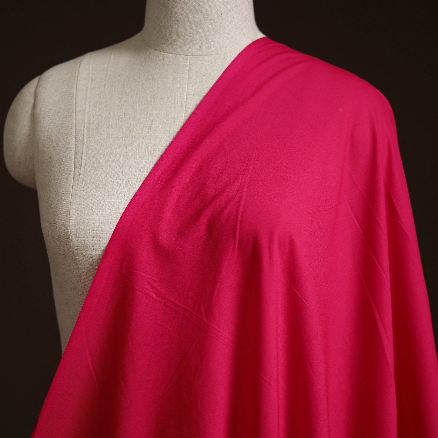 Pink - prewashed dyed cotton plain fabric 45 - handcrafted