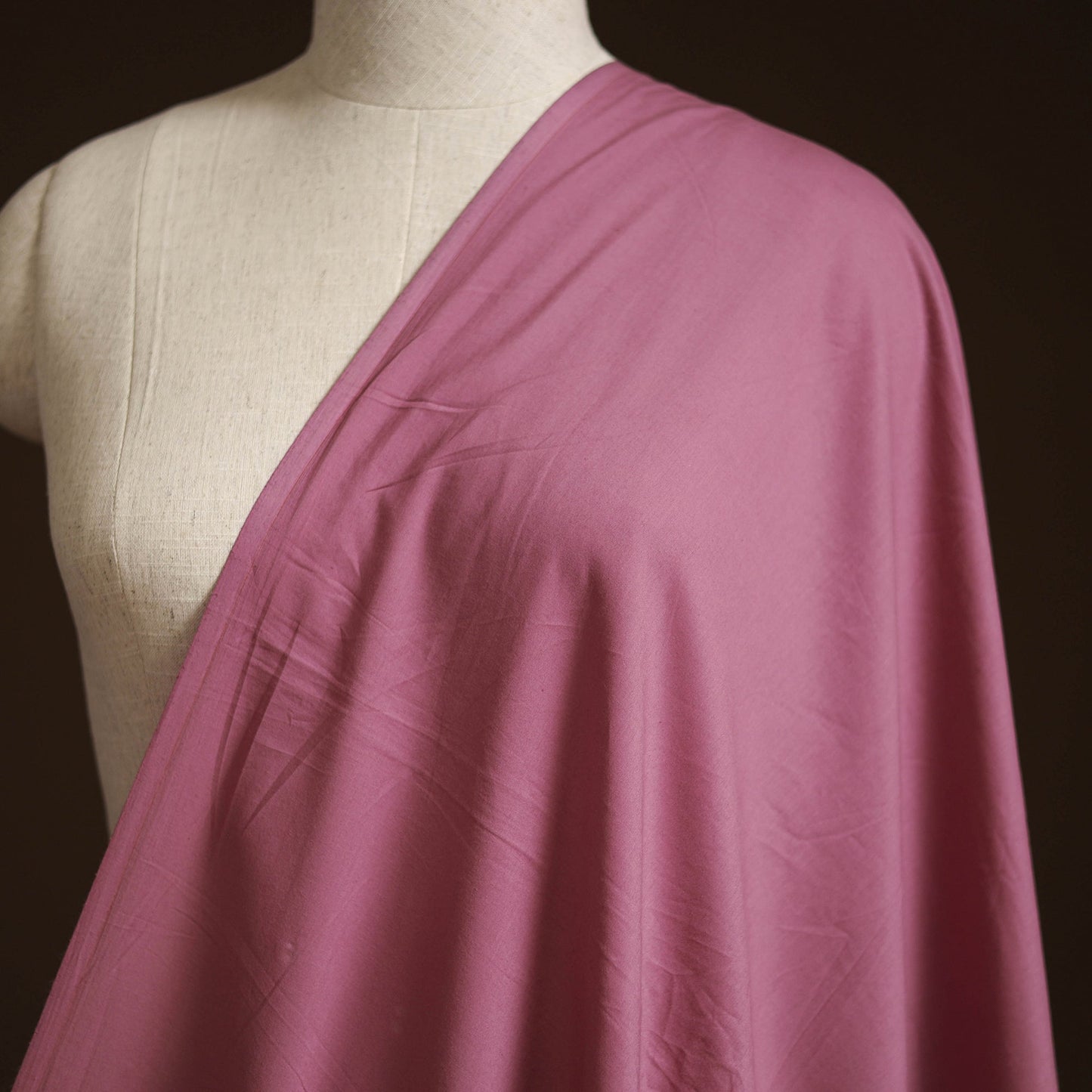 Pink - prewashed dyed cotton plain fabric 58 - handcrafted