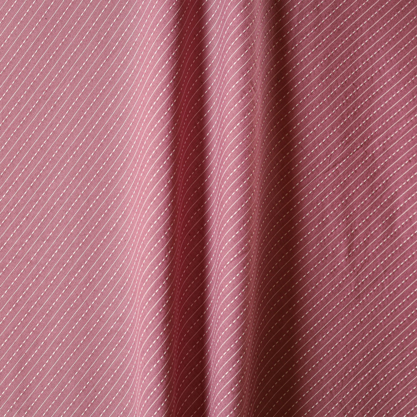 Pink - prewashed running stitch cotton plain fabric 02