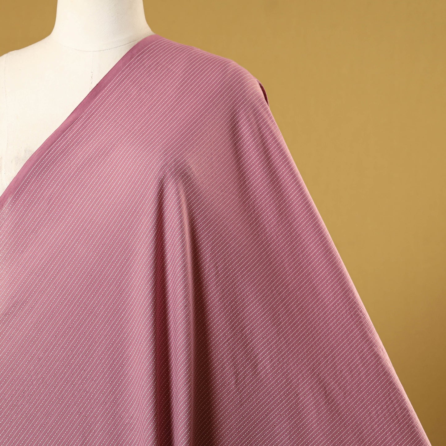 Pink - prewashed running stitch cotton plain fabric 02