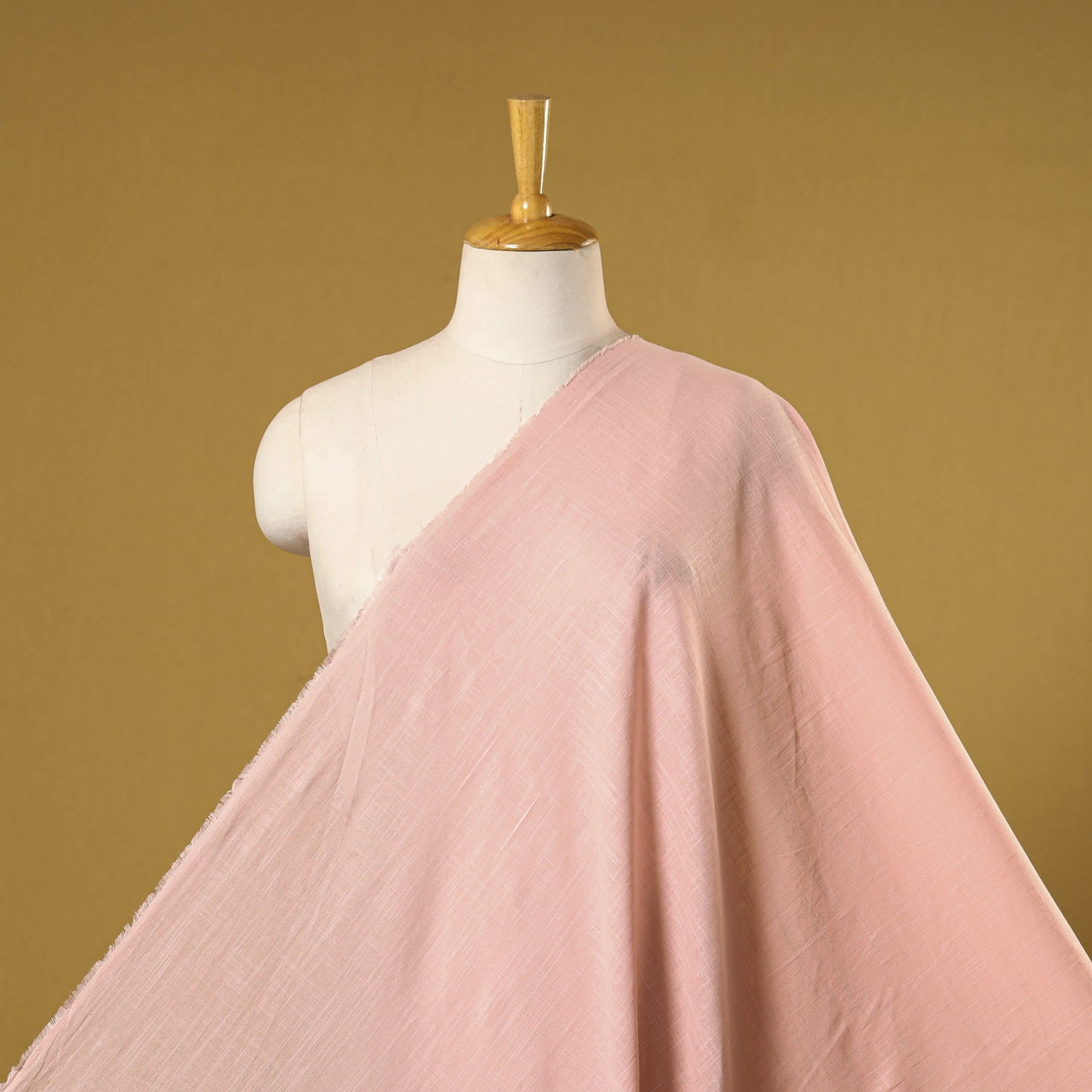 Pink - prewashed slub cotton plain fabric 05 - handcrafted