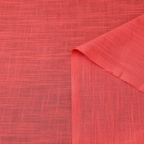 Pink Prewashed Slub Cotton Plain Fabric