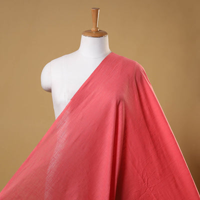 Pink Prewashed Slub Cotton Plain Fabric