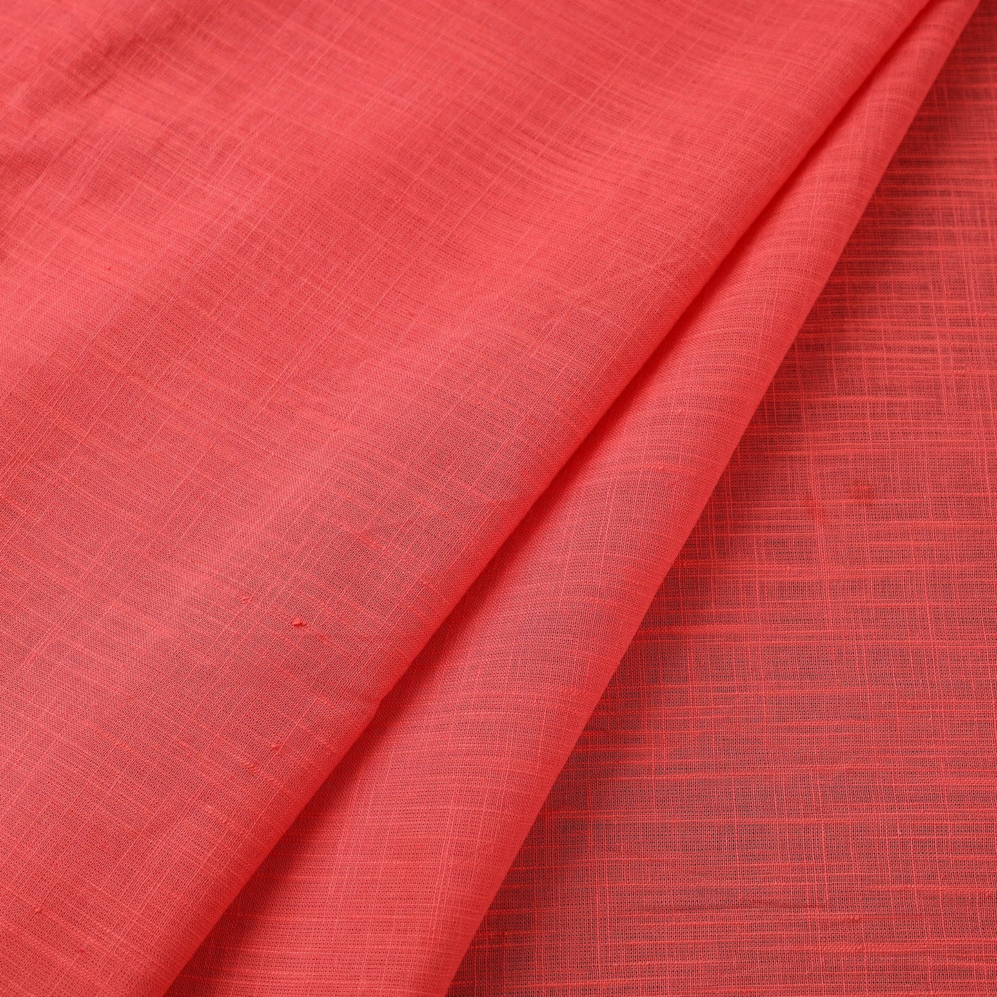 Pink Prewashed Slub Cotton Plain Fabric