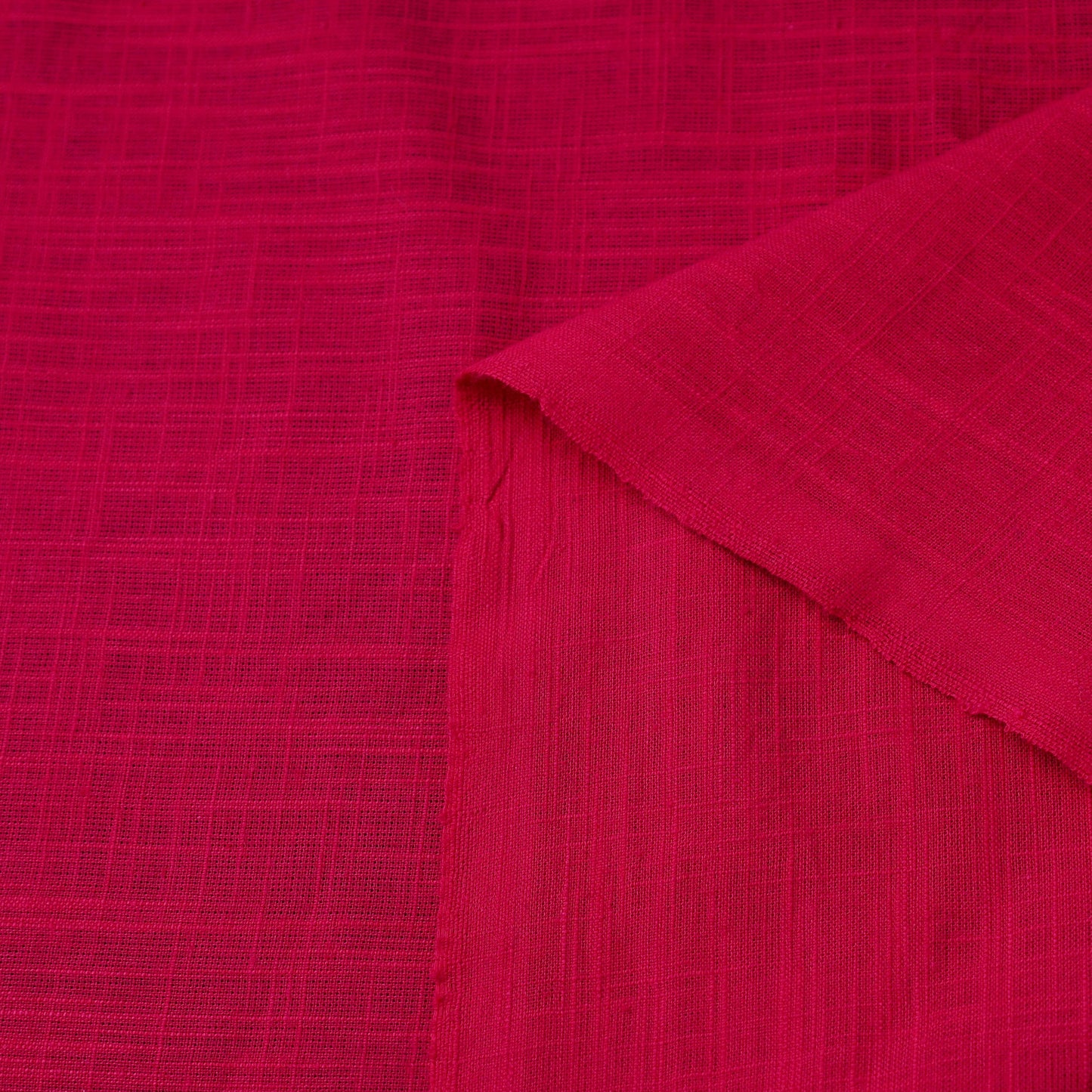Pink Prewashed Slub Cotton Plain Fabric