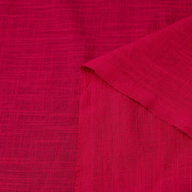 Pink Prewashed Slub Cotton Plain Fabric
