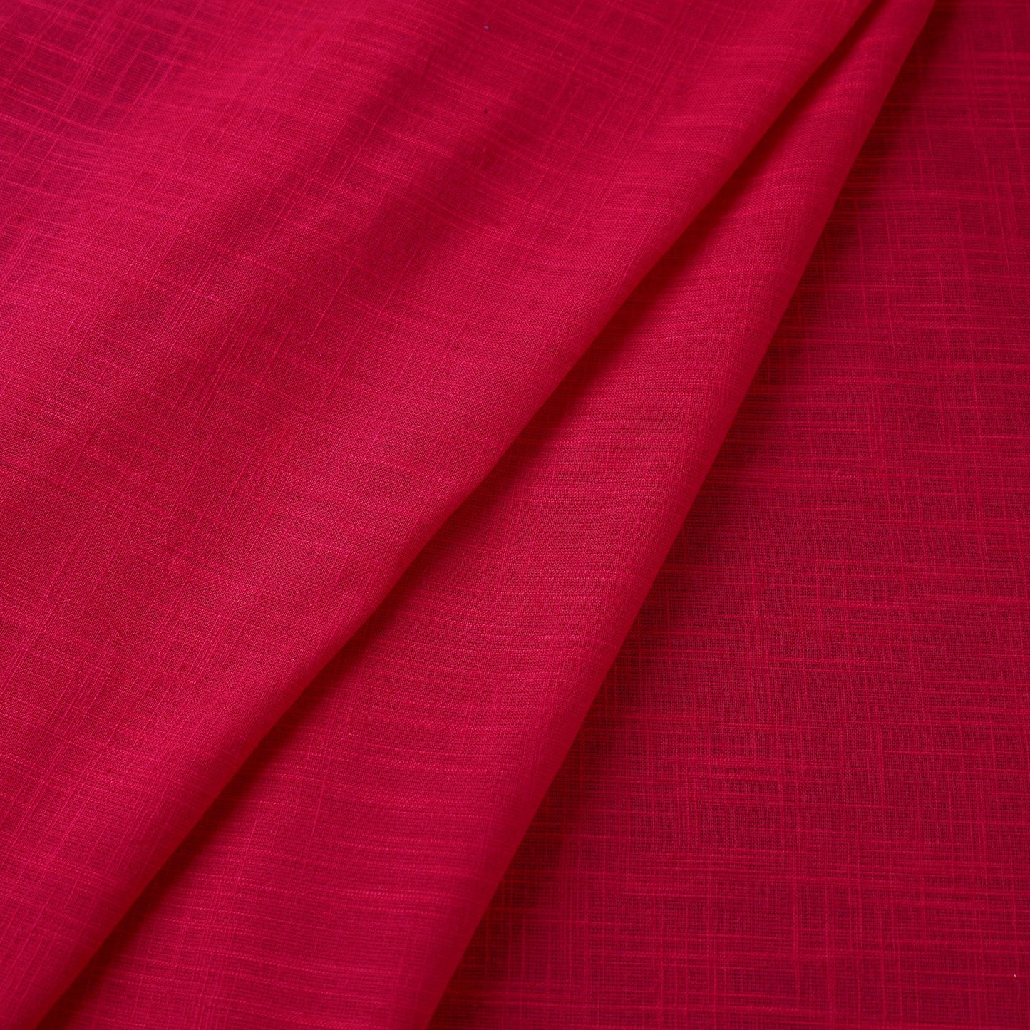 Pink Prewashed Slub Cotton Plain Fabric