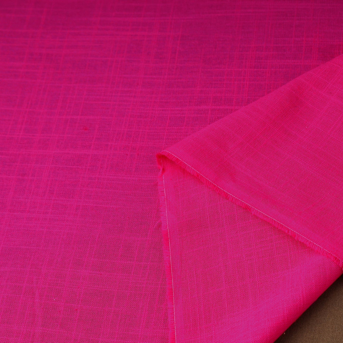 Pink Prewashed Slub Cotton Plain Fabric