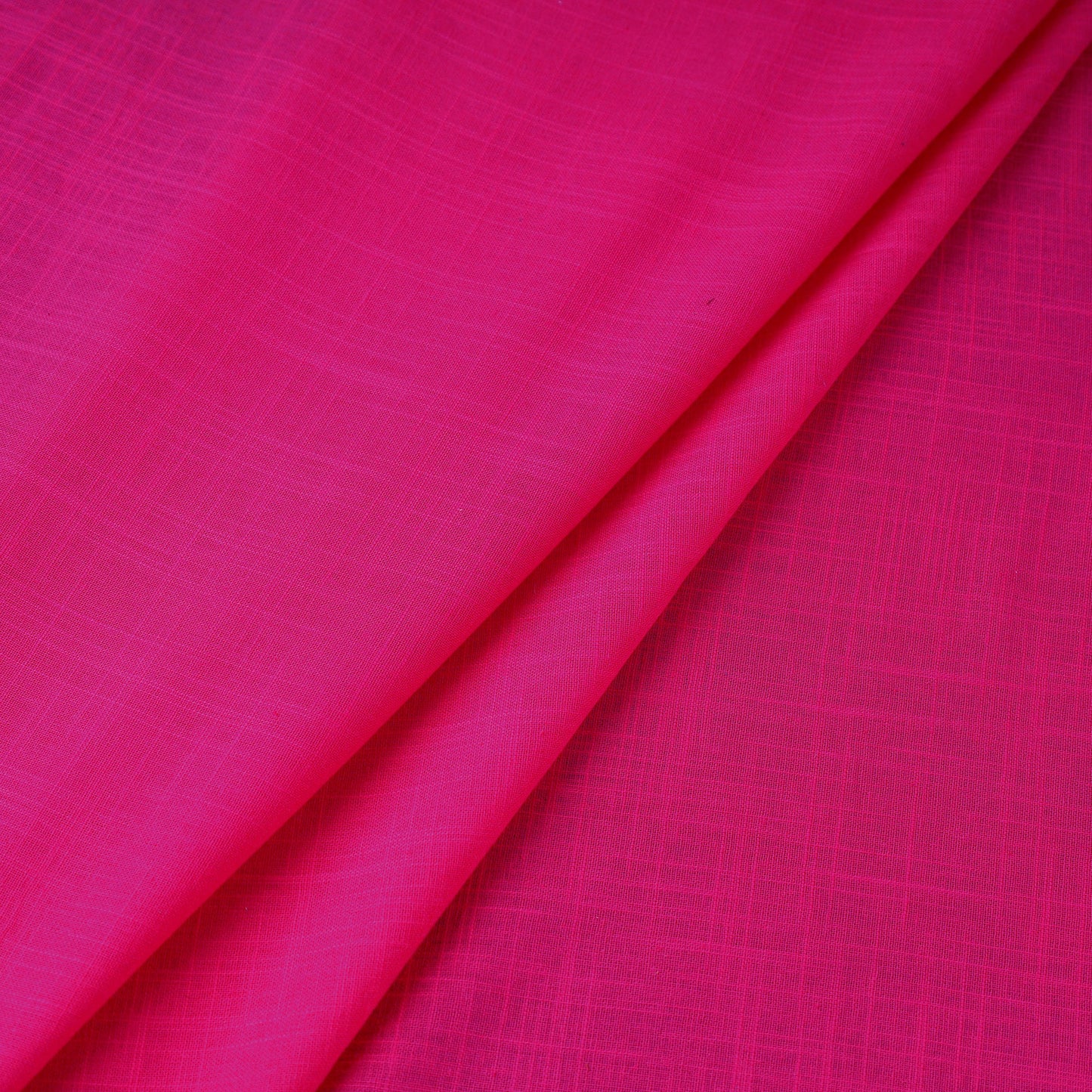Pink Prewashed Slub Cotton Plain Fabric