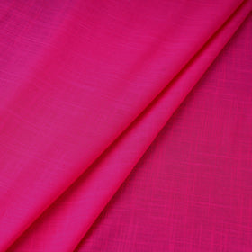 Pink Prewashed Slub Cotton Plain Fabric