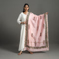 Buy Pink Block Printed Chanderi Silk Sanganeri Dupatta