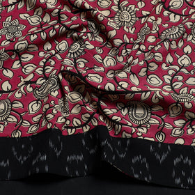 Pink - printed cotton kalamkari blouse piece 24