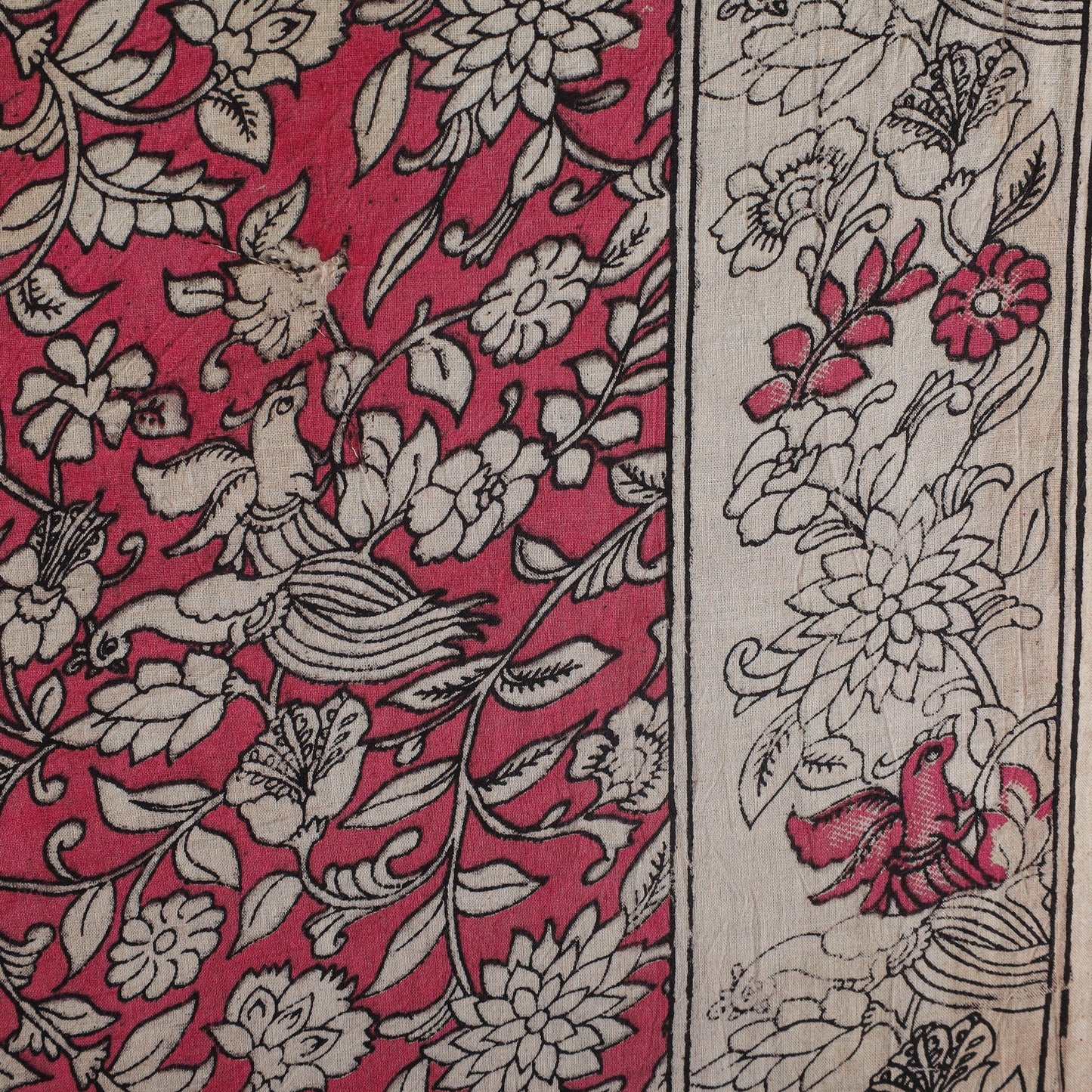 Printed cotton kalamkari fabric 06 - handcrafted