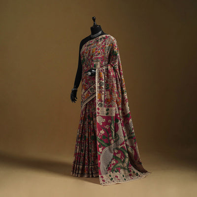 Printed cotton kalamkari saree 28 - handcrafted
