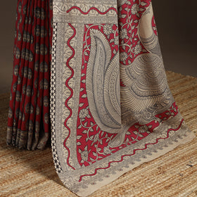 Printed cotton kalamkari saree 30 - handcrafted
