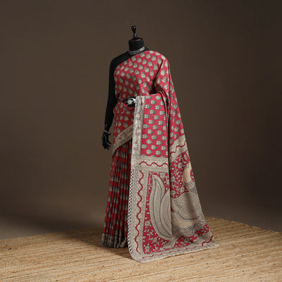 Printed cotton kalamkari saree 30 - handcrafted