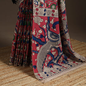 Printed cotton kalamkari saree 31 - handcrafted