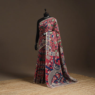 Printed cotton kalamkari saree 31 - handcrafted