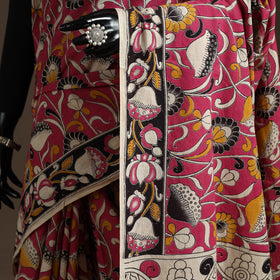 Printed cotton kalamkari saree 37 - handcrafted