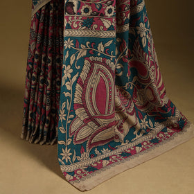 Printed cotton kalamkari saree 42 - handcrafted