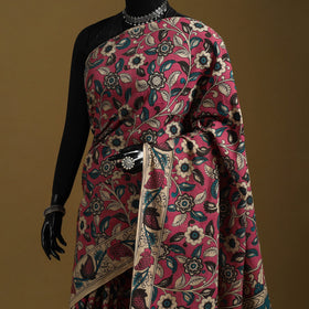 Printed cotton kalamkari saree 42 - handcrafted