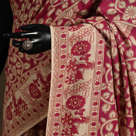 Pink - printed cotton nellore kalamkari saree 08
