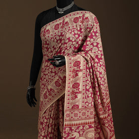 Pink - printed cotton nellore kalamkari saree 08