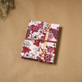Printed fabric cover handmade paper notebook with thread