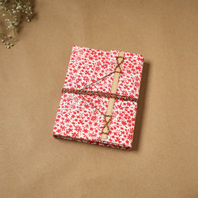 Printed fabric cover handmade paper notebook with thread