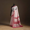 Pink - printed mul cotton sanganeri saree - handcrafted