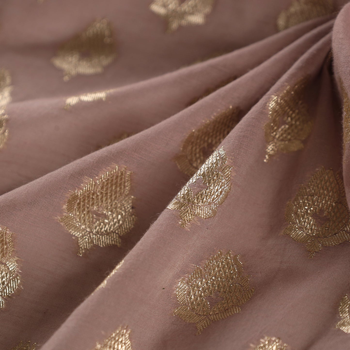  Pure Banarasi Handwoven Cutwork Buti Silk Cotton Fabric 07 