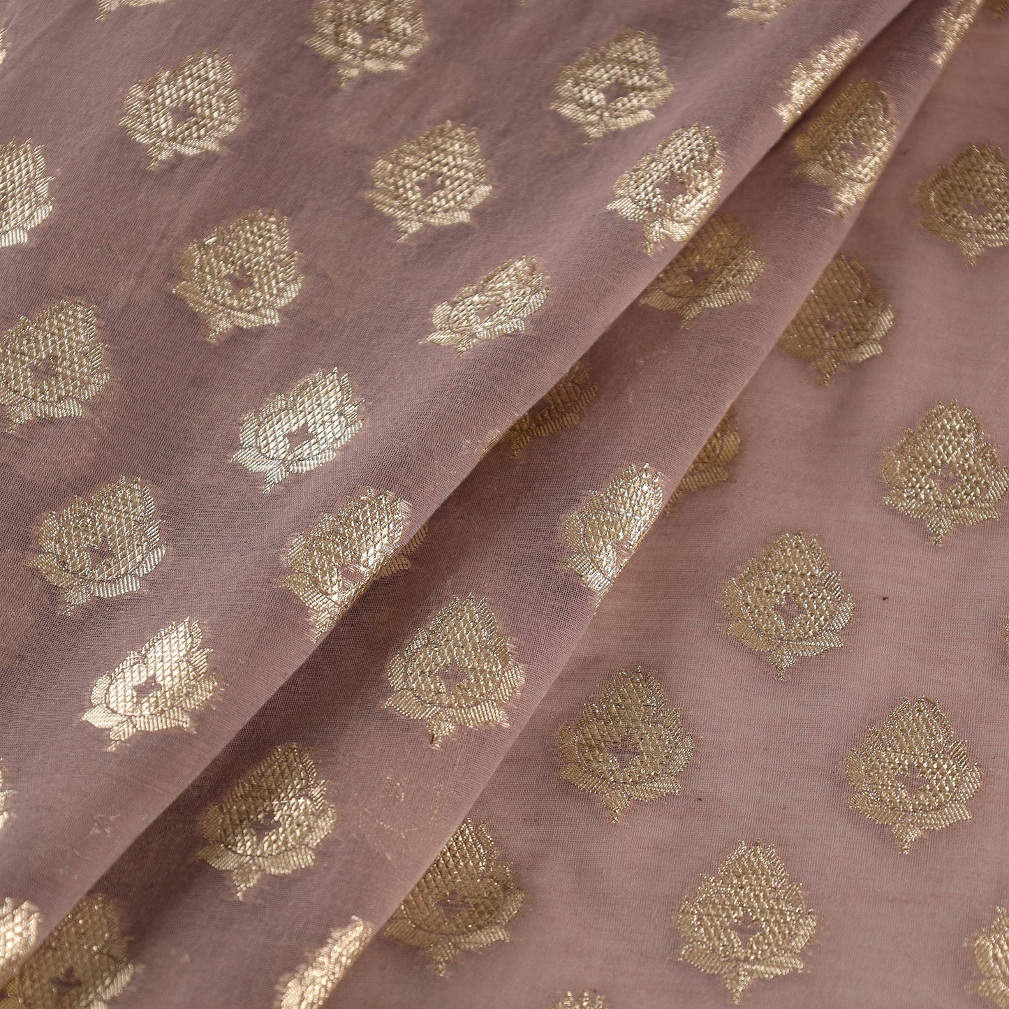  Pure Banarasi Handwoven Cutwork Buti Silk Cotton Fabric 07 