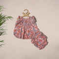 Pink - pure cotton baby girls floral top & shorts (6-12