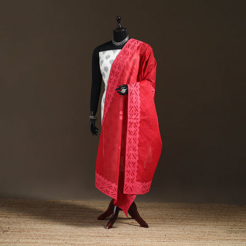 Pure cotton barmer cutwork applique dupatta 05 - handcrafted