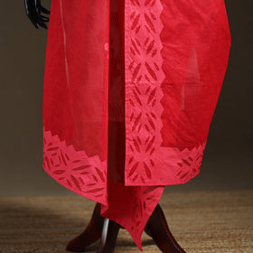 Pure cotton barmer cutwork applique dupatta 05 - handcrafted