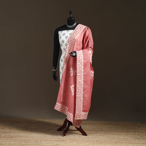 Pure cotton barmer cutwork applique dupatta 07 - handcrafted