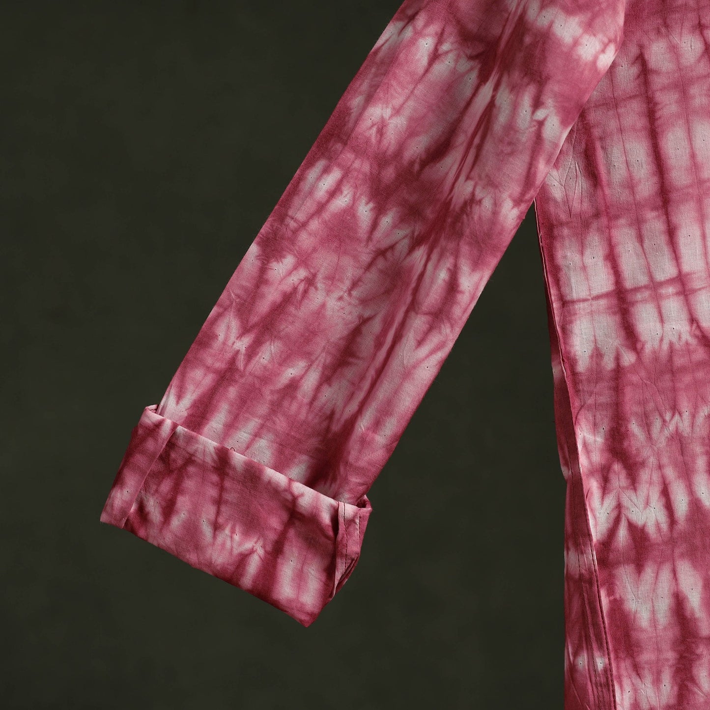 Pink - pure cotton full sleeve tie-dye men shibori shirt 24