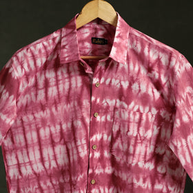 Pink - pure cotton full sleeve tie-dye men shibori shirt 24