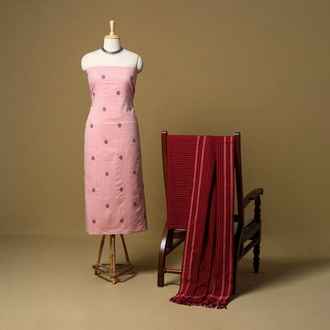 Pure cotton jacquard 3pc unstitched dress material 01