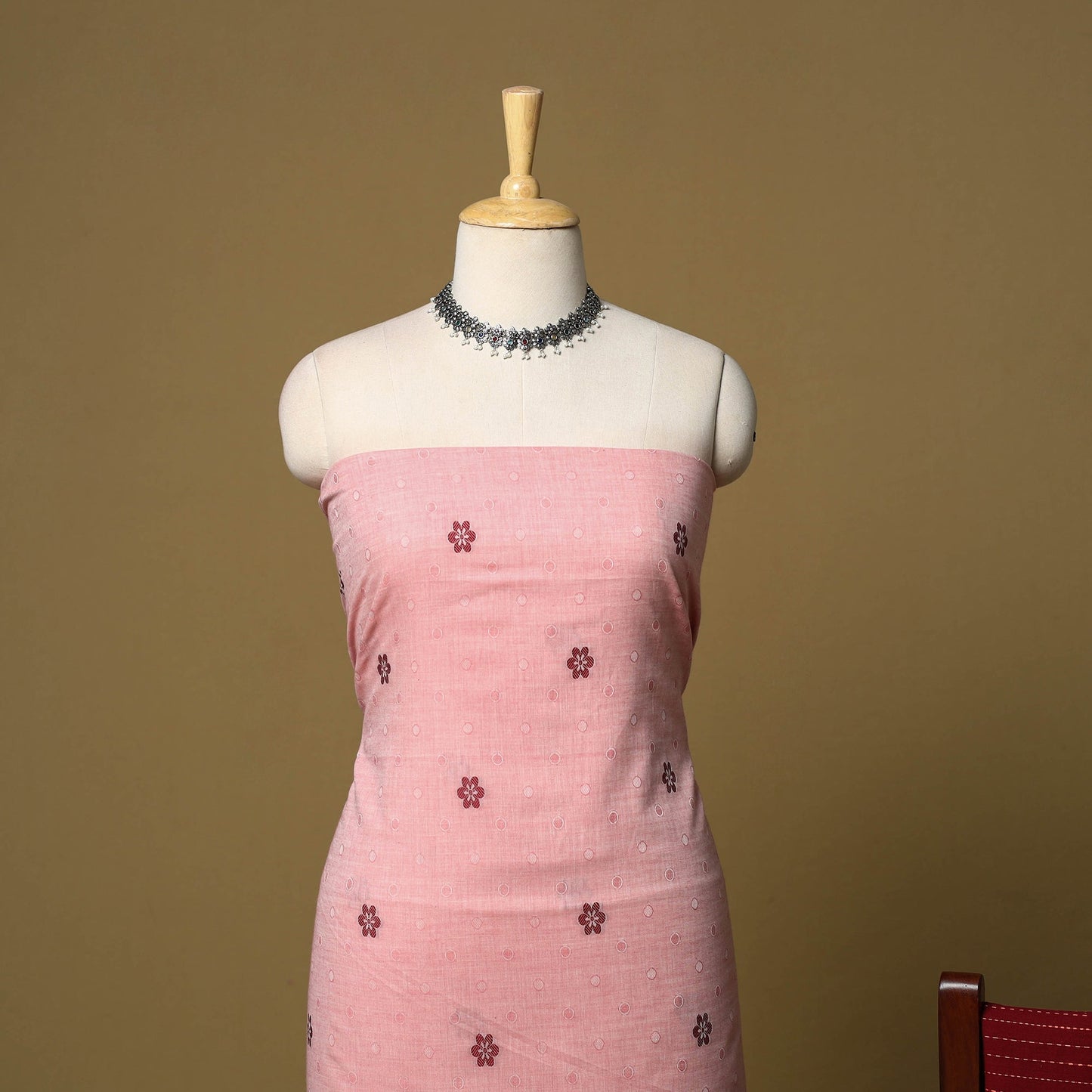 Pure cotton jacquard 3pc unstitched dress material 01