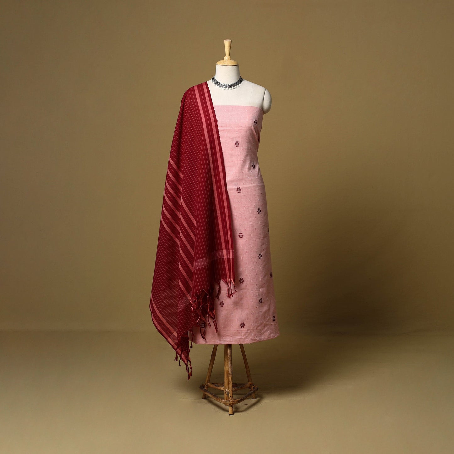 Pure cotton jacquard 3pc unstitched dress material 01