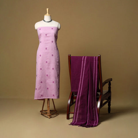 Pure cotton jacquard 3pc unstitched dress material 04