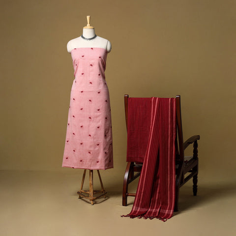 Pure cotton jacquard 3pc unstitched dress material 10