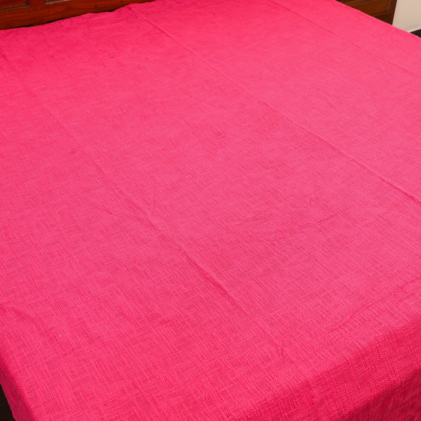 Pink - pure handloom cotton double bed cover from bijnor 15