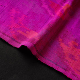 Pink - pure handloom raw silk pochampally ikat fabric 15