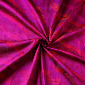 Pink - pure handloom raw silk pochampally ikat fabric 15