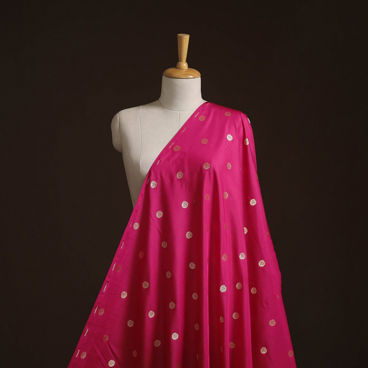 Pure handwoven silk cotton brocade banarasi fabric 03